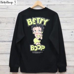 【送料無料】メンズ ベティ・ブープ BETTY BOOP 長袖 Tシャツ 長袖Tシャツ ロンT ネオンカラー プリント ユニセックス レディース 黒 ブ