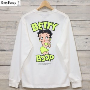 【送料無料】メンズ ベティ・ブープ BETTY BOOP 長袖 Tシャツ 長袖Tシャツ ロンT ネオンカラー プリント ユニセックス レディース 白 ホ