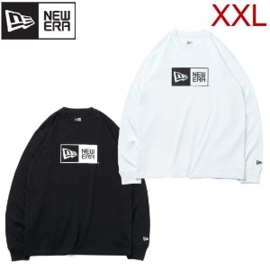 NEW ERA ニューエラ 大きいサイズ メンズ 長袖 Tシャツ 長袖Tシャツ ロンT ボックスロゴ ユニセックス レディース 白 ホワイト ブラック 