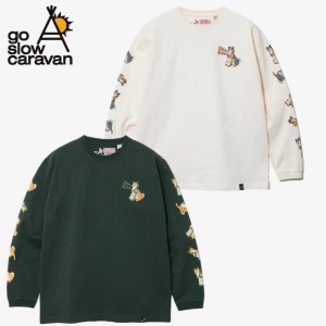 送料無料 ゴースローキャラバン go slow caravan 長袖 Tシャツ ティーシャツ 袖プリント 柴犬と晩酌 柴犬 シバイヌ 犬 お酒 ユニセックス