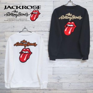 送料無料 メンズ THE ROLLING STONES ローリングストーンズ ジャックローズ コラボ 長袖 トレーナー スウェット サガラ 刺繍 レディース 