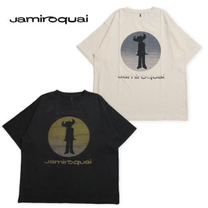 送料無料 メンズ ジャミロクワイ Jamiroquai プリント 半袖 Tシャツ ティーシャツ サークルロゴ ロック バンドT ユニセックス 白 ホワイ