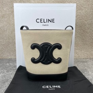 【一点限定】セリーヌ CELINE スモール バケット キュイル トリオンフ テキスタイル ショルダーキャリー 展示品 新品 並行輸入品 ハンド