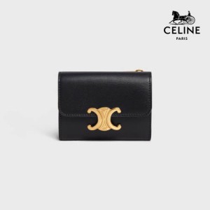 【数量限定】CELINE コイン入れ付きコンパクトウォレット トリオンフceline セリーヌ 財布 新品 ミニ スモール フラップ ウォレット トリ