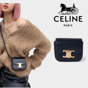 「新入荷」セリーヌ celine CELINE 一点限定 バッグ ミニ トリオンフ ショルダー バッグ レザー ブラック レディース 並行輸入品 展示品 