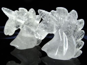 水晶 ユニコーン 彫り 高さ約50mm 重さ50g-60g前後 1個売り 浄化 潜在能力UP インテリアに 風水グッズ ユニコーン 置物