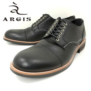 アルジス ARGIS 71140 ビジネス 6アイレット ギブソン 外羽根 ブラック ストレートチップ ハトメ 本革 革靴 【メンズ】