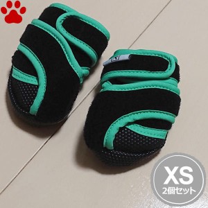 ペットアドバンス　ドッグブーツ　犬の靴　いぬたび　XS　アップルグリーン　2個入　足裏保護　靴　靴下　犬　布製　ブラック　黒　ピカ