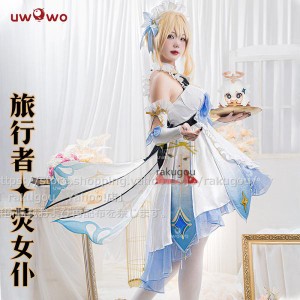 Uwowo製品】120日目安　原神　コスプレ　主人公　 蛍　メイド服　ハロワイン　ほたる　同人服※ウィッグ追加可