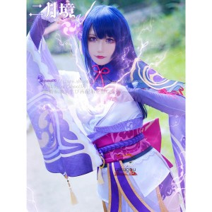 二月鏡 原神 コスプレ 雷電 将軍 コスプレ衣装 らいでんしょうぐん コスチューム 稲妻 文化祭 変装 仮装  ウィッグ別売 eryjcos12