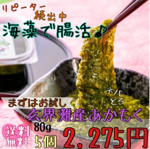 あかもく ぎばさ アカモク 80g×5個 人気 朝活 腸活 ダイエット やみつき ネバネバ 海藻 とろろ 朝食 スーパーフード 送料無料 福岡 ギフ