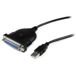 StarTech.com パラレル変換ケーブル/USB-A - DB25/1.8m/オス・メス/ブラック(ICUSB1284D25) 目安在庫=○