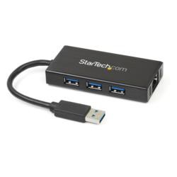 StarTech.com USBハブ/USB 3.0/USB-A - 3x USB-A/LAN/バスパワー/ブラック(ST3300GU3B) 目安在庫=○