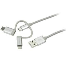 StarTech.com USBケーブル/A - C Lightning micro-B/1m/マルチ充電/シルバー(LTCUB1MGR) 目安在庫=○