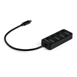 StarTech.com USBハブ/USB 3.0/USB-C - 4x USB-A /バスパワー/ON・OFFボタン(HB30C4AIB) 目安在庫=△