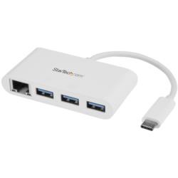StarTech.com USBハブ/USB 3.0/USB-C - 3x USB-A/LAN/バスパワー/ホワイト(HB30C3A1GEA) 目安在庫=△