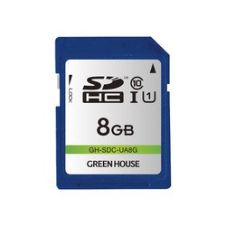 グリーンハウス GH-SDC-UA8G SDHCカード UHS-I U1 クラス10 8GB 目安在庫=△