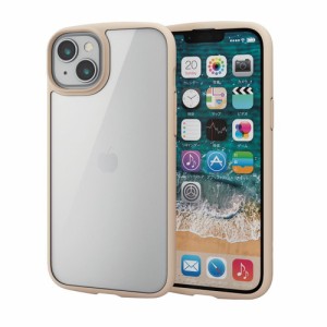 エレコム iPhone 14 Plus TOUGH SLIM LITE フレームカラー 背面ガラス アイボリー(PM-A22BTSLFCGIV) メーカー在庫品