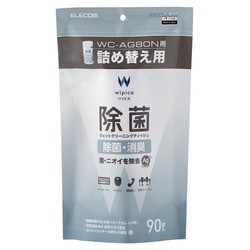 エレコム ウェットティッシュ 除菌 消臭 クリーナー 詰替 (90枚入り) 銀イオン 緑茶エキス 配合 アルコール入り(WC-AG90SPN) メーカー在