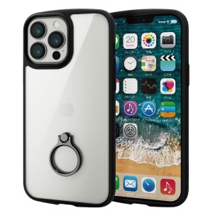 エレコム iPhone 13 Pro Max ケース カバー 軽量 スマホリング付 フレームカラー ス(PM-A21DTSLFCRBK) メーカー在庫品