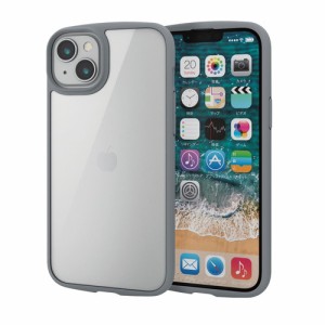 エレコム iPhone 14 Plus TOUGH SLIM LITE フレームカラー 背面ガラス グレー(PM-A22BTSLFCGGY) メーカー在庫品