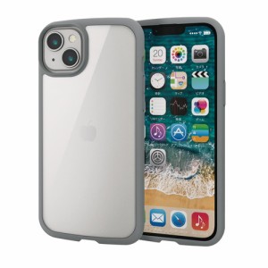 エレコム iPhone 14 Plus TOUGH SLIM LITE フレームカラー グレー(PM-A22BTSLFCGY) メーカー在庫品