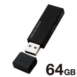 エレコム USBメモリー USB2.0対応 セキュリティ機能対応 64GB ブラック(MF-MSU2B64GBK) メーカー在庫品