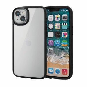 エレコム iPhone 14 Plus TOUGH SLIM LITE フレームカラー 背面ガラス ブラック(PM-A22BTSLFCGBK) メーカー在庫品