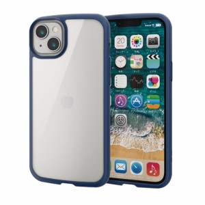 エレコム iPhone 14 Plus TOUGH SLIM LITE フレームカラー ネイビー(PM-A22BTSLFCNV) メーカー在庫品