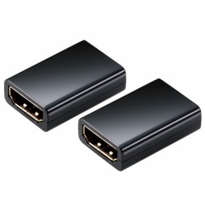 エレコム HDMI アダプタ 延長 金メッキ 4K 60p スリムタイプ 2個入 EU RoHS指令準拠 ブラック(AD-HDAASS02BK) メーカー在庫品
