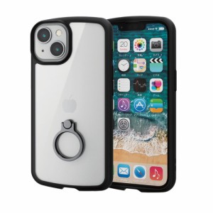 エレコム iPhone 14 TOUGH SLIM LITE フレームカラー リング付 ブラック(PM-A22ATSLFCRBK) メーカー在庫品