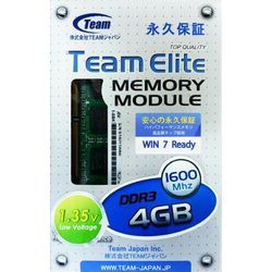 Team ELITE SO DIMM PC12800 DDR3 1600Mhz 4GB(TSD3L4G1600C11) 目安在庫=△