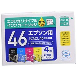 エコリカ IC4CL46互換 エコリカ リサイクルインク エプソン ブラック・イエロー・マ(ECI-E464P/BOX) メーカー在庫品