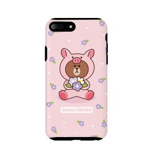 ＬＩＮＥ ＦＲＩＥＮＤＳ iPhone 8 Plus/7 Plus ジャングルブラウン ブタ(KCL-DPB003) 目安在庫=△