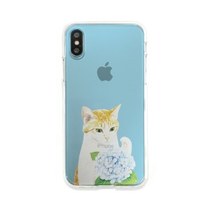 ＤＰＡＲＫＳ iPhone XS / X ソフトクリアケース パステルネコ アジサイ(DS10391i8) 目安在庫=△