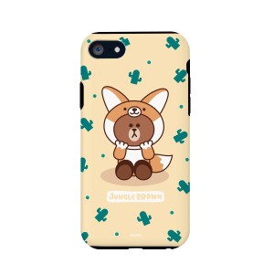 ＬＩＮＥ ＦＲＩＥＮＤＳ 2020 iPhone SE/8/7 ジャングルブラウン キツネ(KCL-DFB002) 目安在庫=○