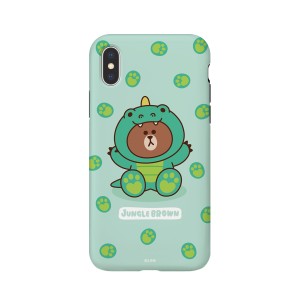 ＬＩＮＥ ＦＲＩＥＮＤＳ iPhone XS / X ジャングルブラウン ザウルス(KCL-DDB001) 目安在庫=△