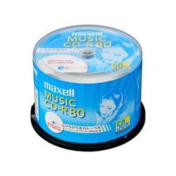 Maxell 音楽用CD-R インクジェットプリンター対応 80分 （50枚スピンドル）(CDRA80WP.50SP) 目安在庫=△