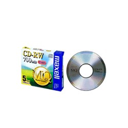 Maxell CD-RW・1-4倍速対応・容量700MB・5枚パック・1枚ずつプラケース入り(CDRW80MQ.S1P5S) 目安在庫=△