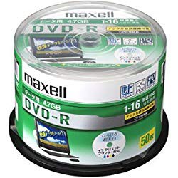 Maxell データ用DVD-R 4.7GB 16倍速 CPRM対応 インクジェットプリンター対応 (50枚(DRD47WPD.50SP) 目安在庫=△