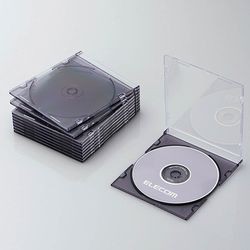 エレコム CD DVDスリムプラケース 1枚収納 10パック クリアブラック(CCD-JSCS10CBK) メーカー在庫品