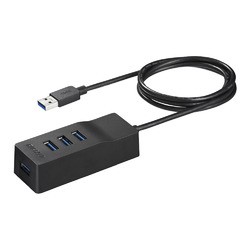 バッファロー BSH4A110U3BK USB3.0 上挿し 4ポートセルフパワーハブ ブラック 目安在庫=△