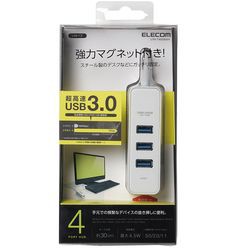 エレコム USB3.0HUB マグネット バスパワー 4ポート ホワイト U3H-T405BWH メーカー在庫品