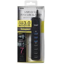 エレコム USB3.0HUB マグネット セルフパワー 7ポート ブラック U3H-T706SBK メーカー在庫品