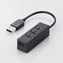 エレコム USBHUB2.0 機能主義 バスパワー 4ポート 10cm ブラック U2H-TZ426BBK メーカー在庫品