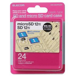 エレコム メモリカードケース インデックス台紙 SD12枚+microSD12枚 ピンク(CMC-SDCPP24PN) メーカー在庫品