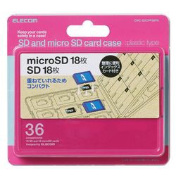 エレコム メモリカードケース インデックス台紙 SD18枚+microSD18枚 ピンク(CMC-SDCPP36PN) メーカー在庫品