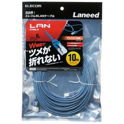 エレコム ツメ折防止やわらかLANケーブル(C6) 10.0m ブルー LD-GPYT BU100(LD-GPYT/BU100) 目安在庫=△