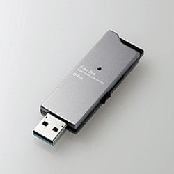 エレコム USBメモリー USB3.0対応 スライド式 高速 DAU 64GB ブラック(MF-DAU3064GBK) メーカー在庫品