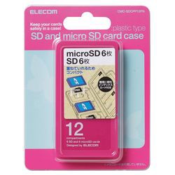 エレコム メモリカードケース インデックス台紙 SD6枚+microSD6枚 ピンク(CMC-SDCPP12PN) メーカー在庫品